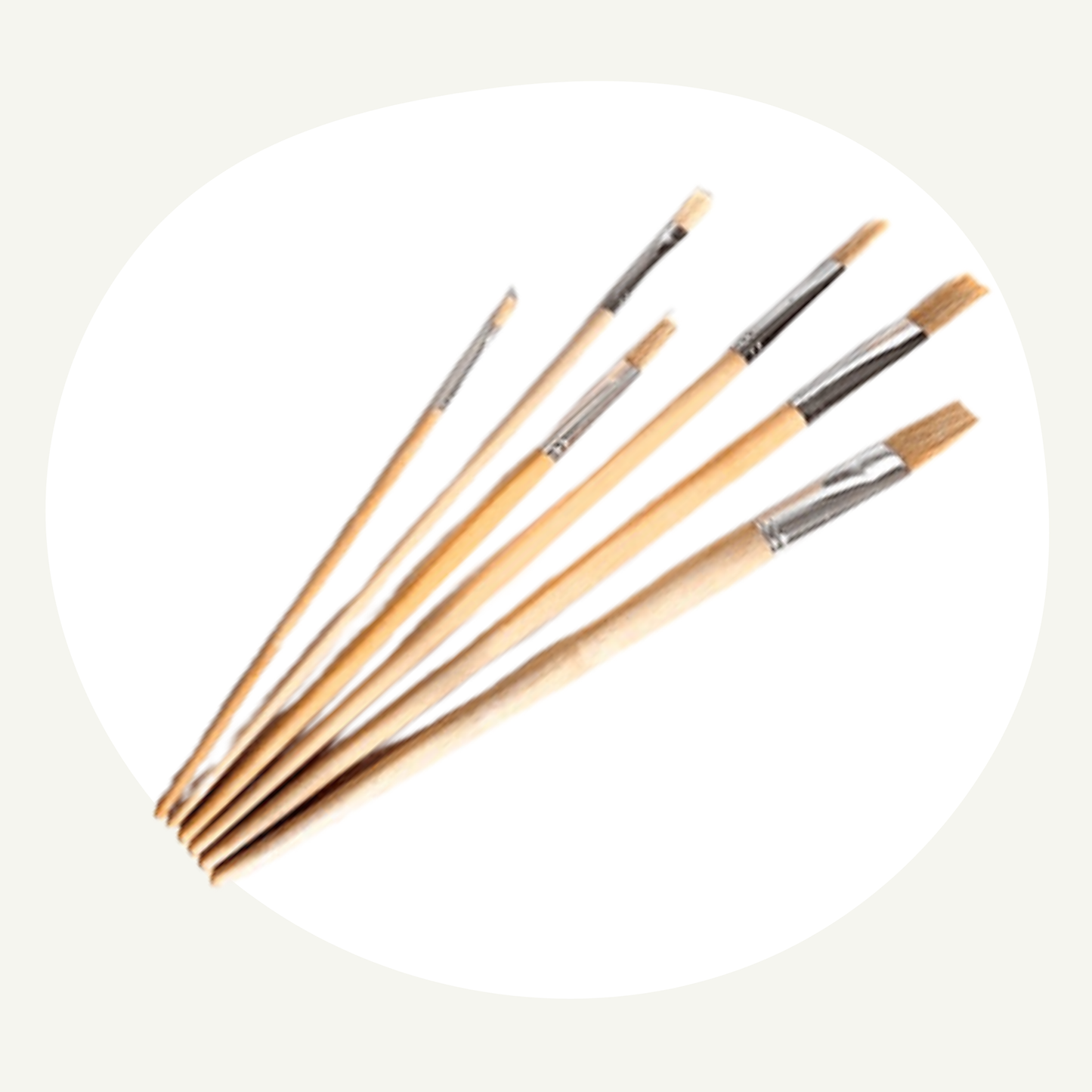 Set Of 6 or 12 Assorted Brushes Round / Flat